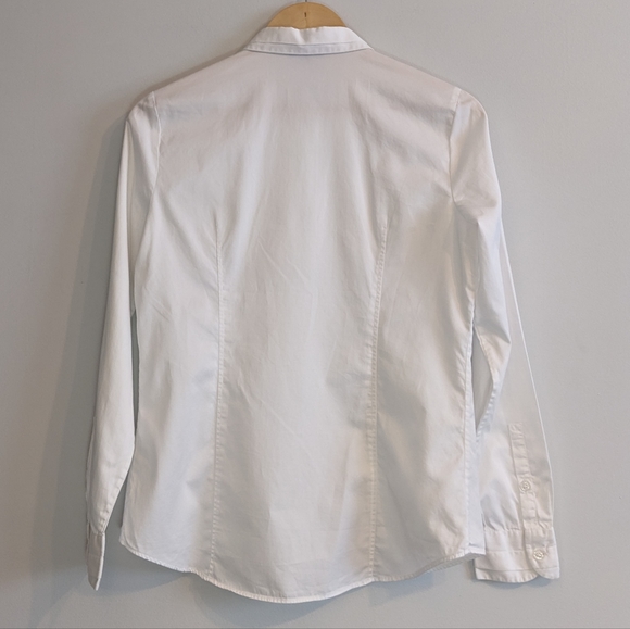 RW&CO. Button Down Dress Shirt, Pleat Details, White, Size M - Picture 7 of 12